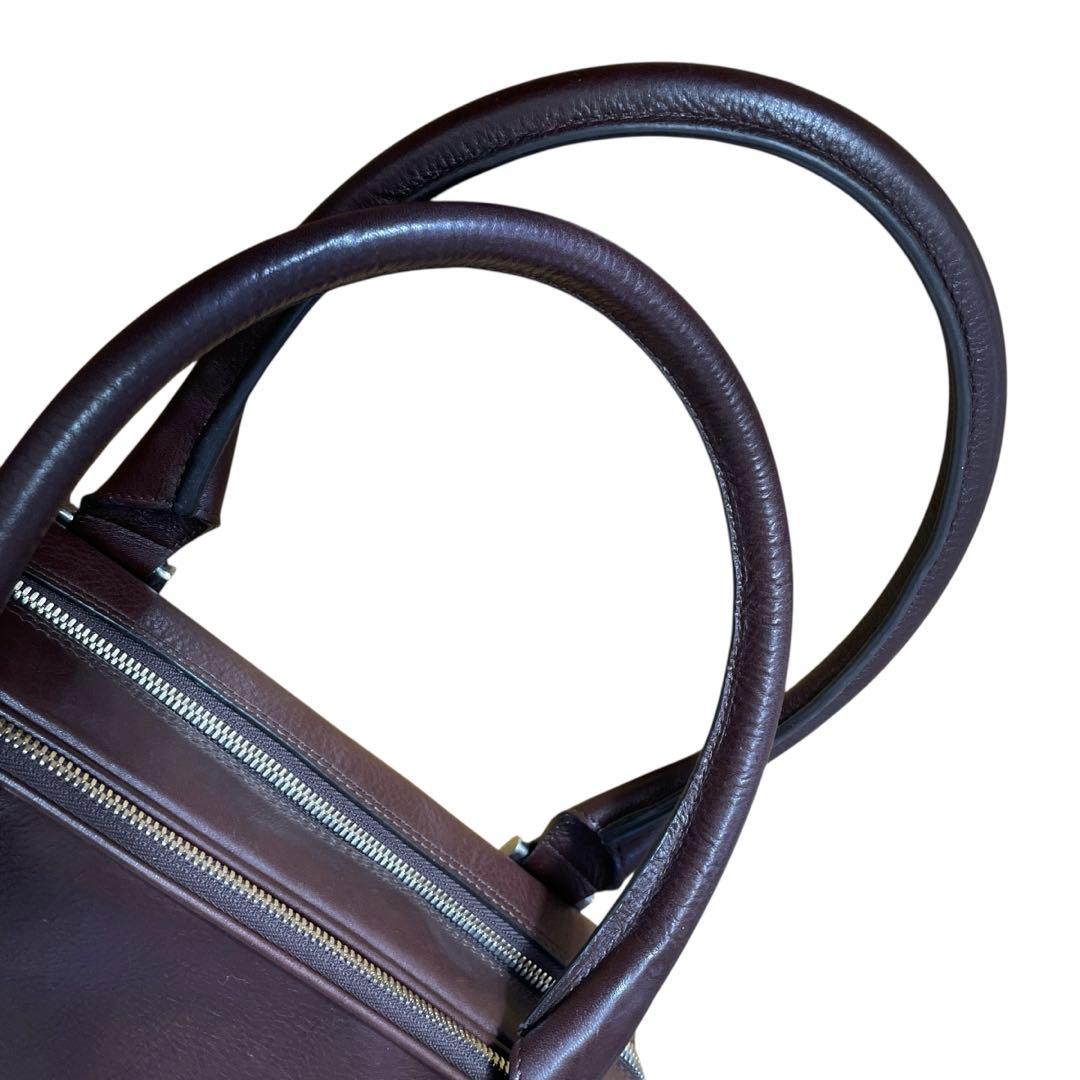 ナノユニバース ブリーフケース PC専用 2WAY 定価16.8万 レザー 伊製