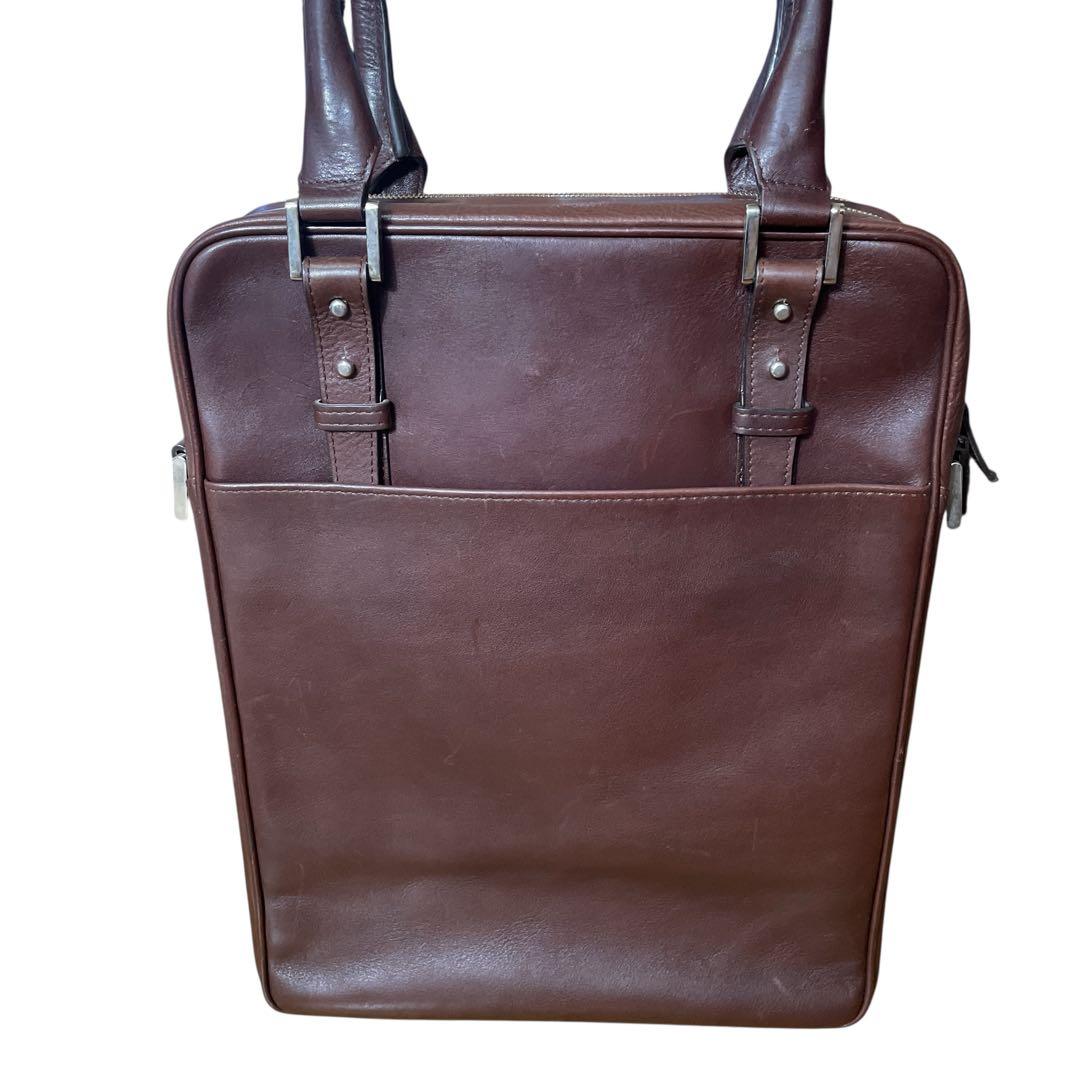 ナノユニバース ブリーフケース PC専用 2WAY 定価16.8万 レザー 伊製