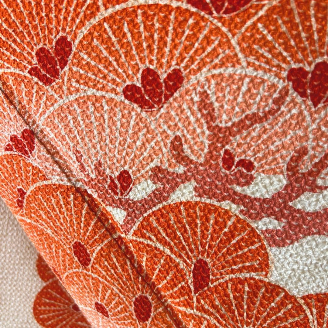 444 振袖フルセット 正絹 朱赤 オレンジ 絞り 藤娘きぬたや 高級 小柄さん