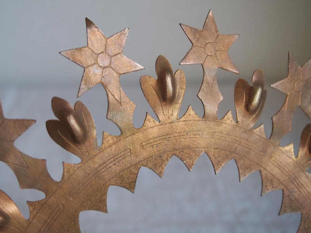 聖母マリア像 星のついた光輪 クラウン 直径25cm カトリック彫像用/K346