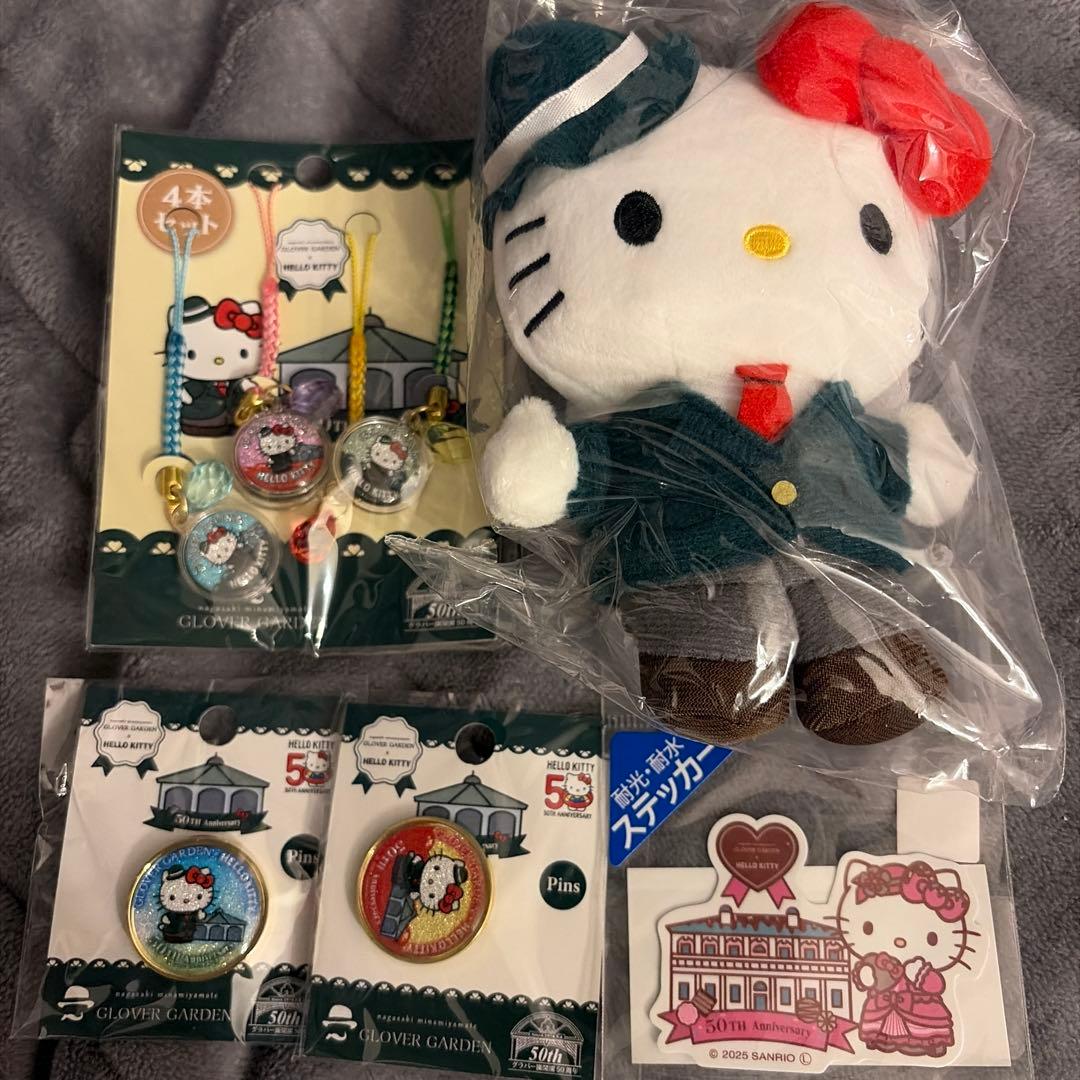 【未開封】 長崎グラバー園×キティ マスコット ぬいぐるみ ストラップ バッジ等