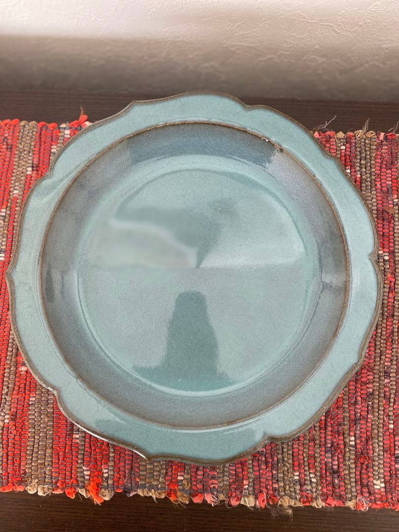 人間国宝　原清　【原清 鈞窯輪花鉢】幅約27cm /  高さ3.5cm