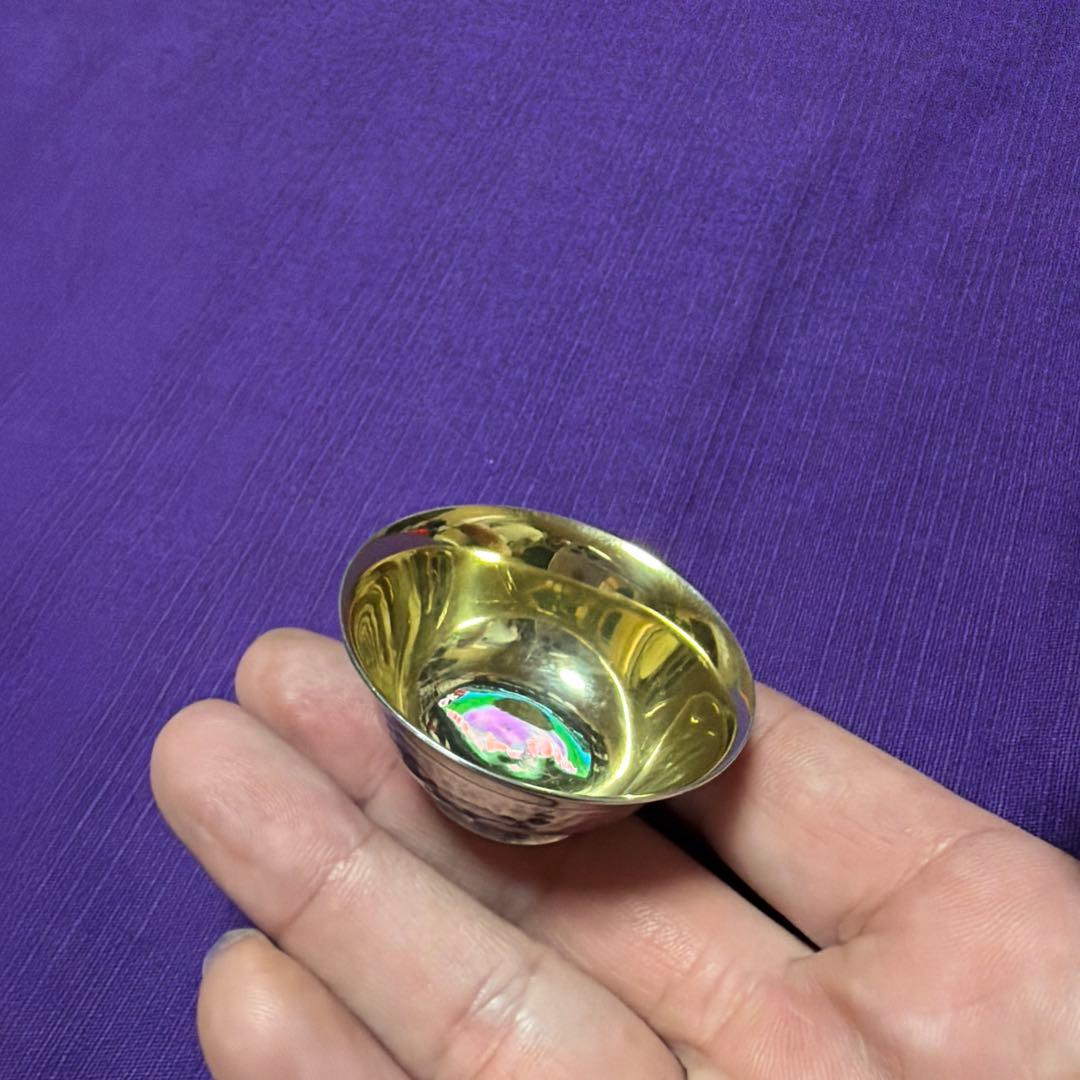純銀　酒杯　盃　お猪口　ぐい呑み　19g（シルバー　silver 酒器　 記念品