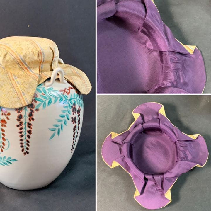 D540 送料無料　飾り壺　茶壷　平安　藤　在銘　共箱　茶道具　茶室　和骨董