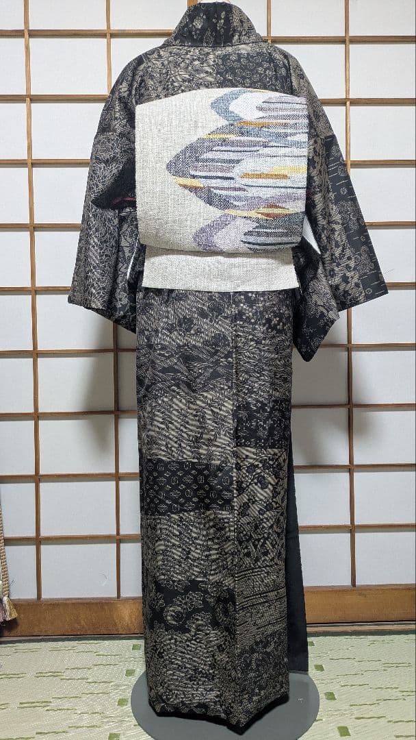 美品 型染 大島紬 丈162 裄68