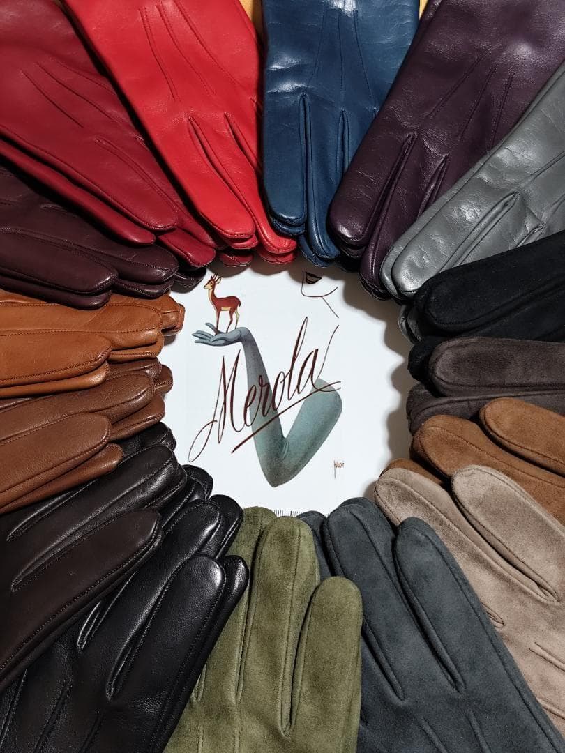 8.0サイズ メローラ ナッパ黒 ライニングなし グローブ 革手袋 MEROLA