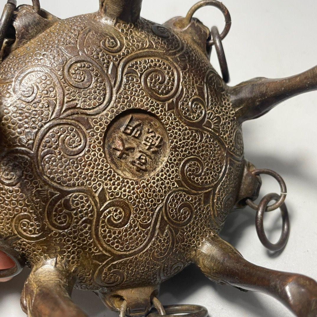 銅 細工 茶道具 香道具 五足帝王炉 鳳凰盤香炉 工芸品 美術品 置物