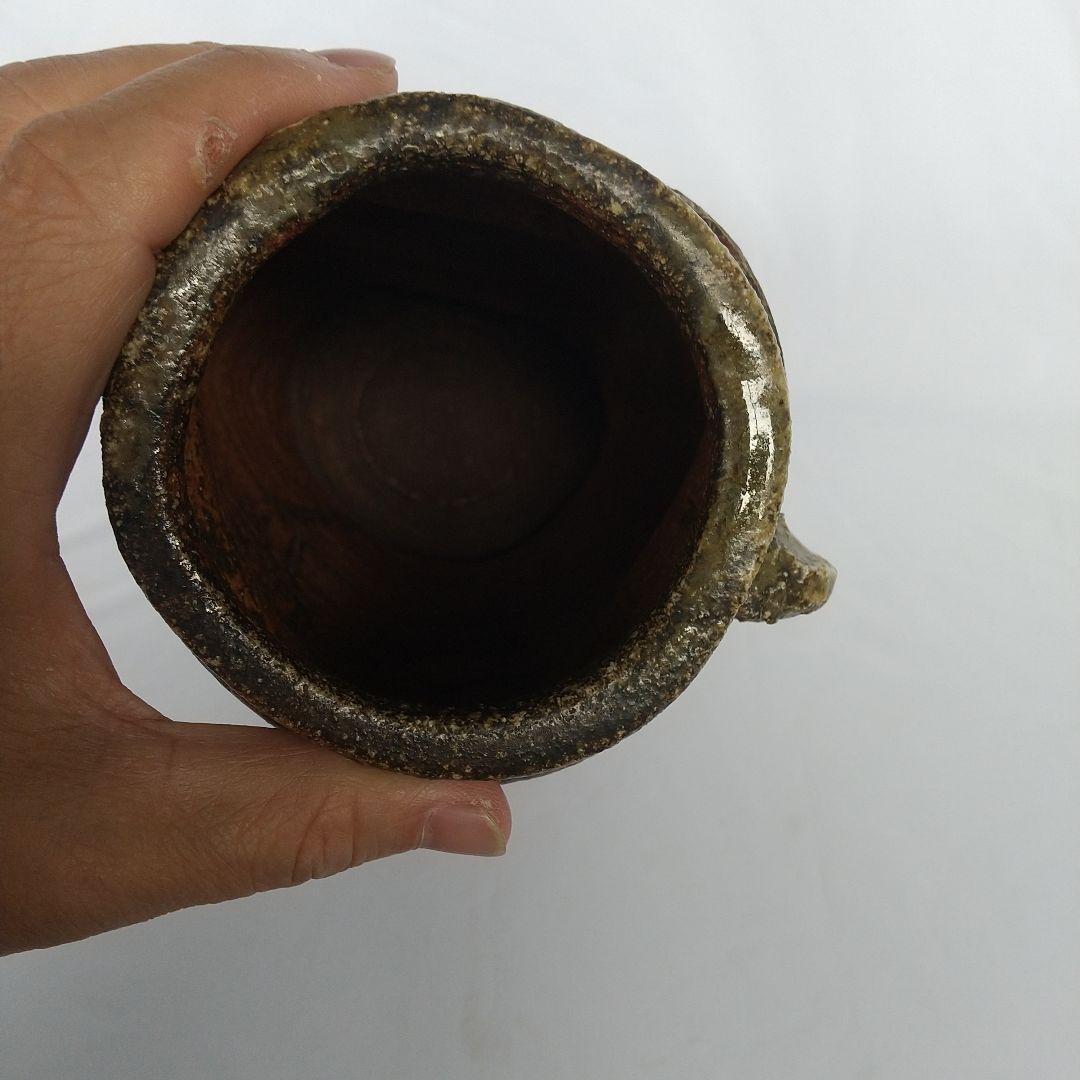 廣永窯　坪島土平　古伊賀花入　耳付　共箱　長期保管品