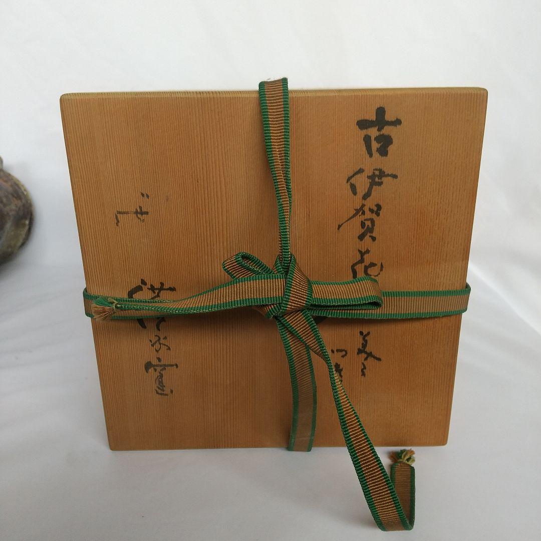 廣永窯　坪島土平　古伊賀花入　耳付　共箱　長期保管品