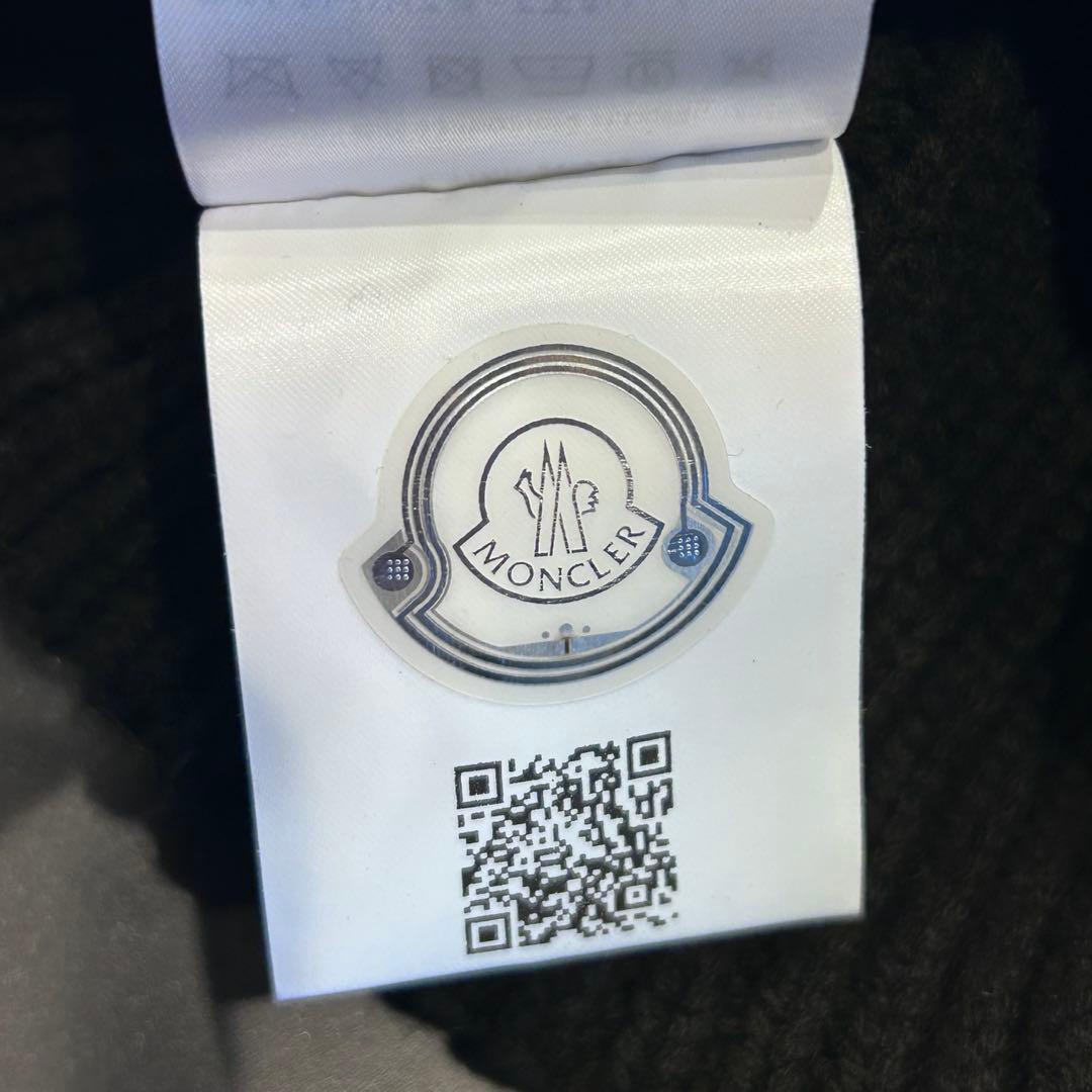 確実正規品MONCLER ブラック ニット帽 カシミヤ