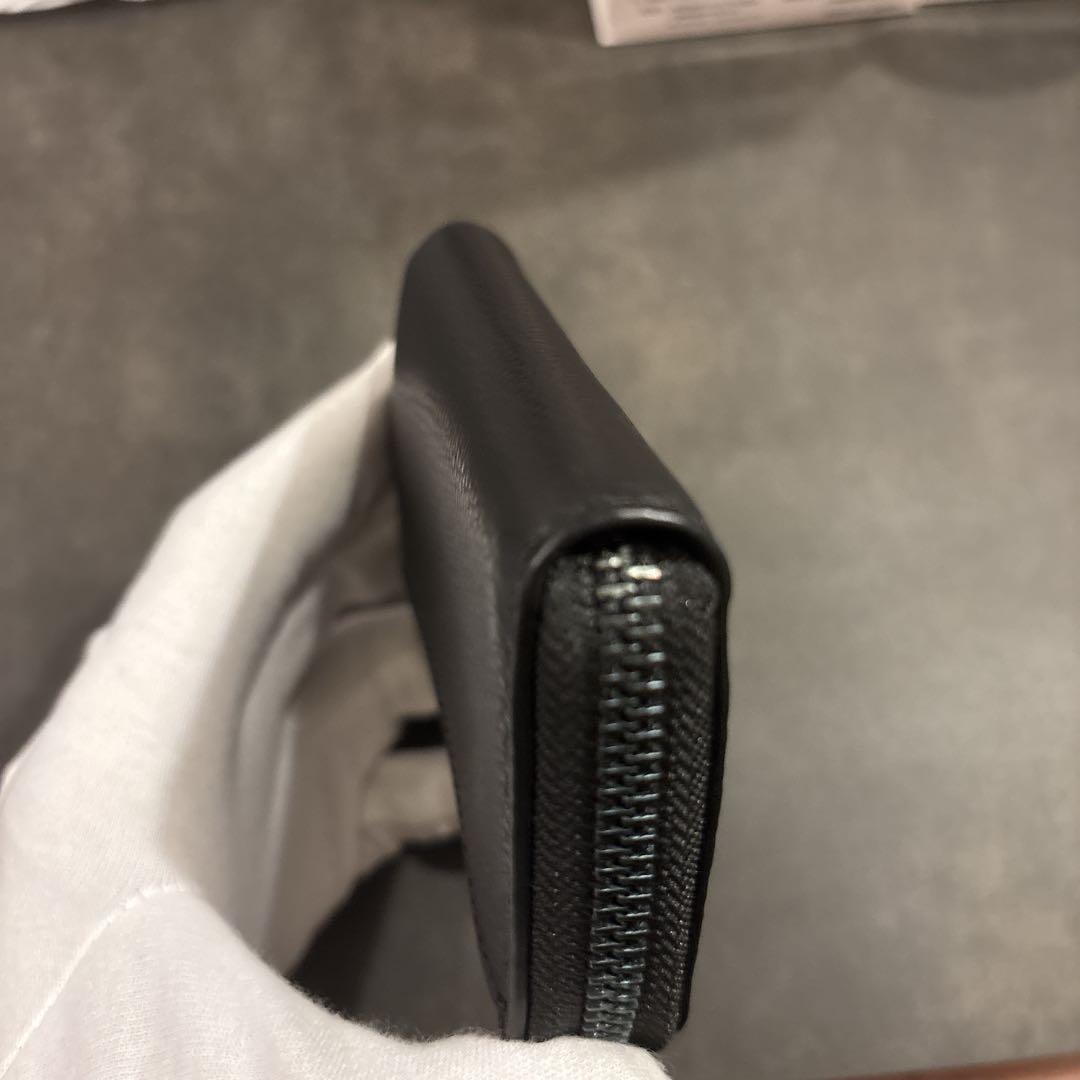 現行・未使用 コーチ ペブルレザー Lジップ キーケース ブラック COACH