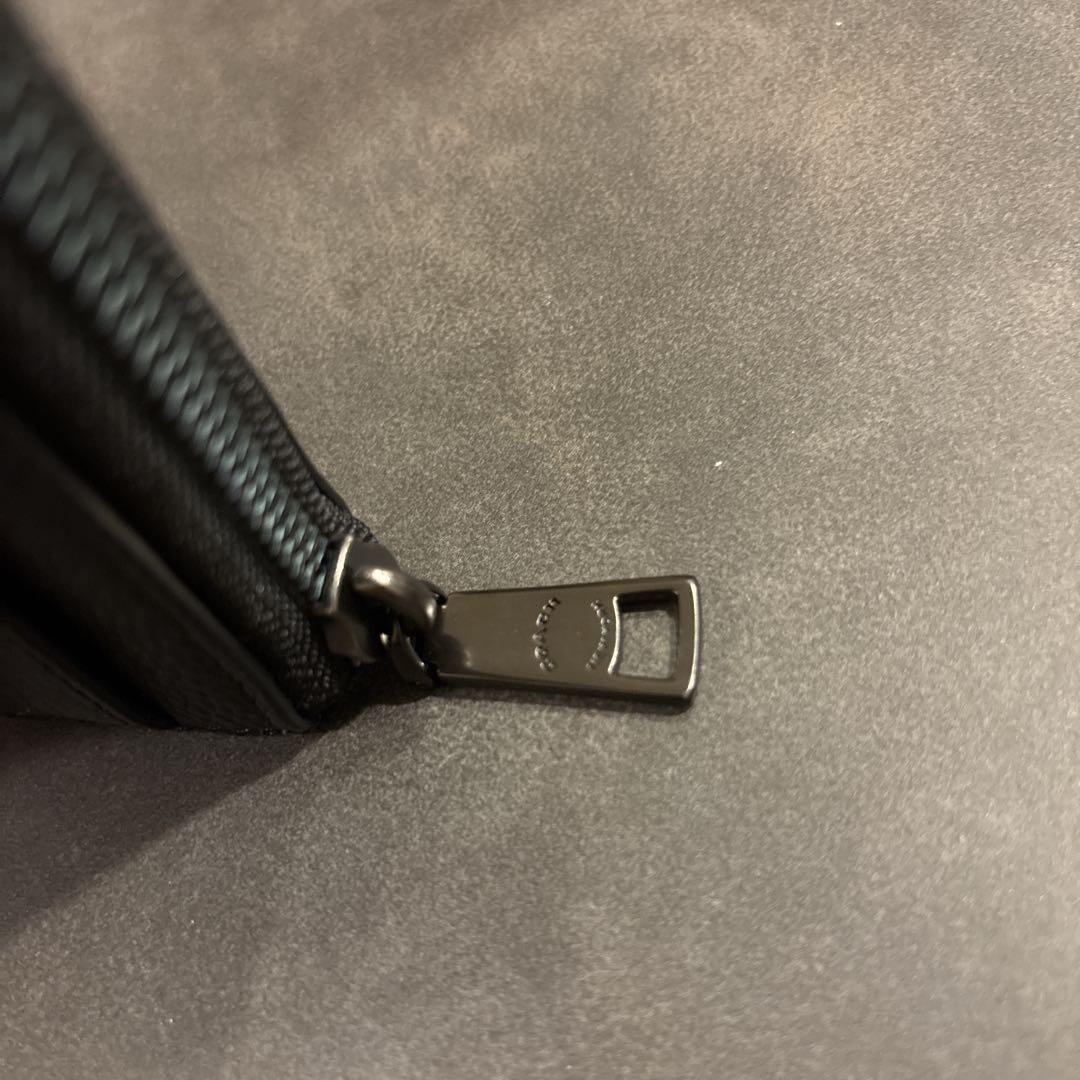 現行・未使用 コーチ ペブルレザー Lジップ キーケース ブラック COACH