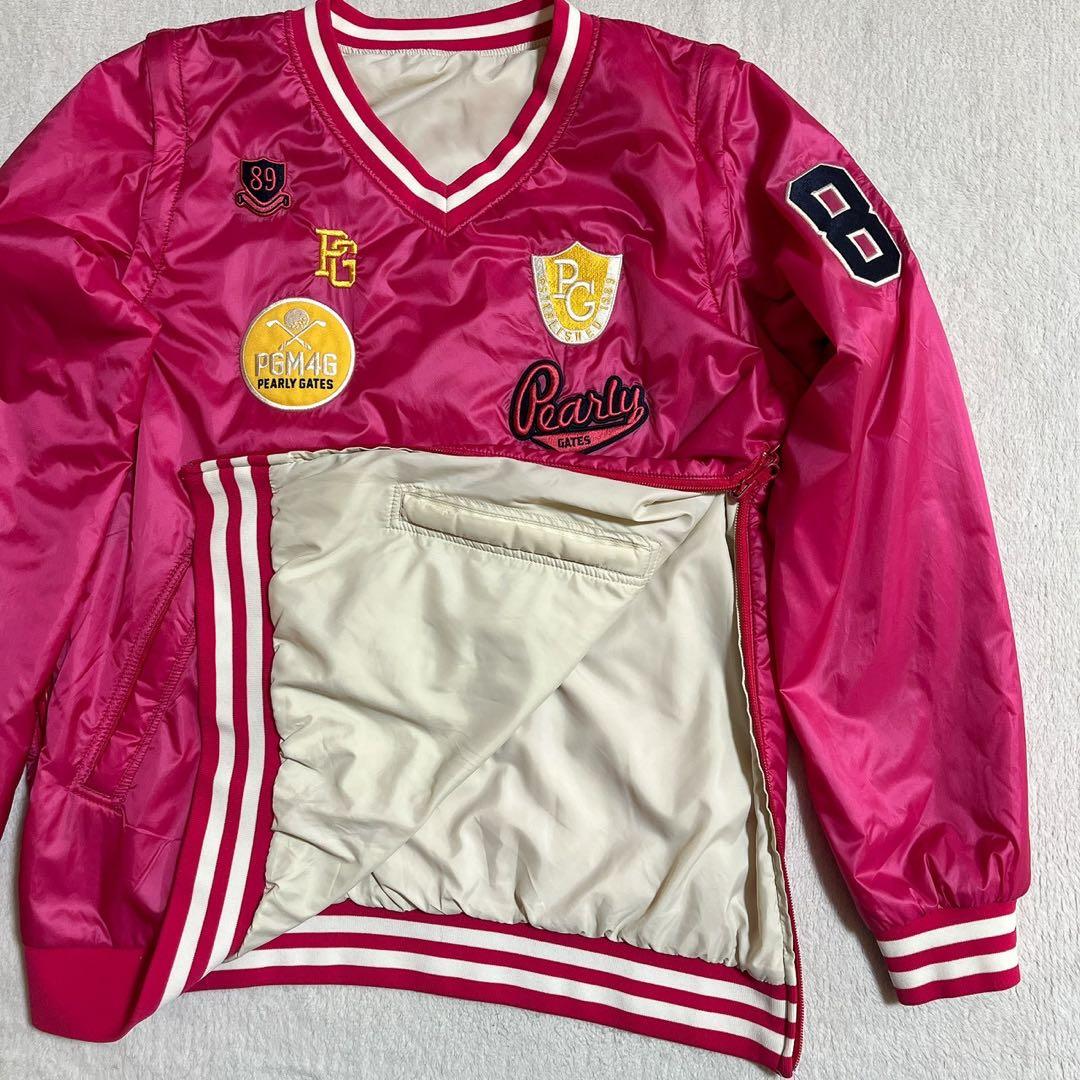 パーリーゲイツ　リバーシブル　4way　中綿　スニード　ベスト　ピンク　L