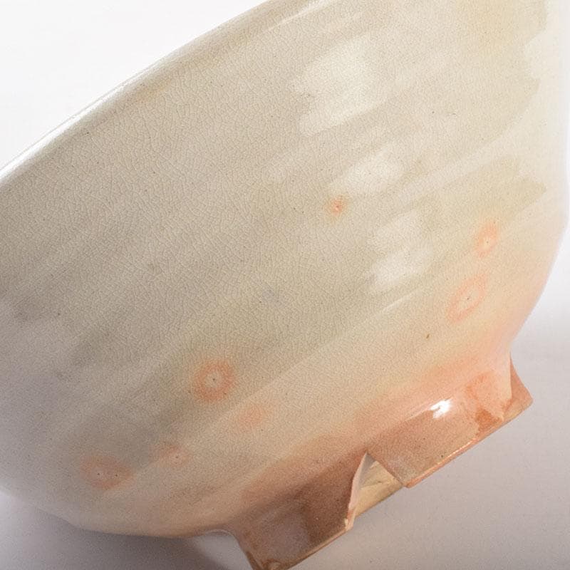 茶道具　萩焼　十一代高麗陶兵衛作　染付達磨図　菓子鉢　共箱　N　7173