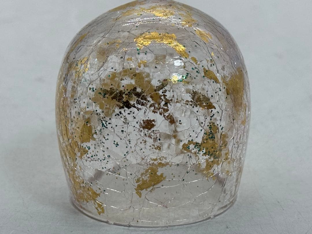 坂田甚内作　氷割金彩ガラスくいのみ2点　人気作家　送料込み250827