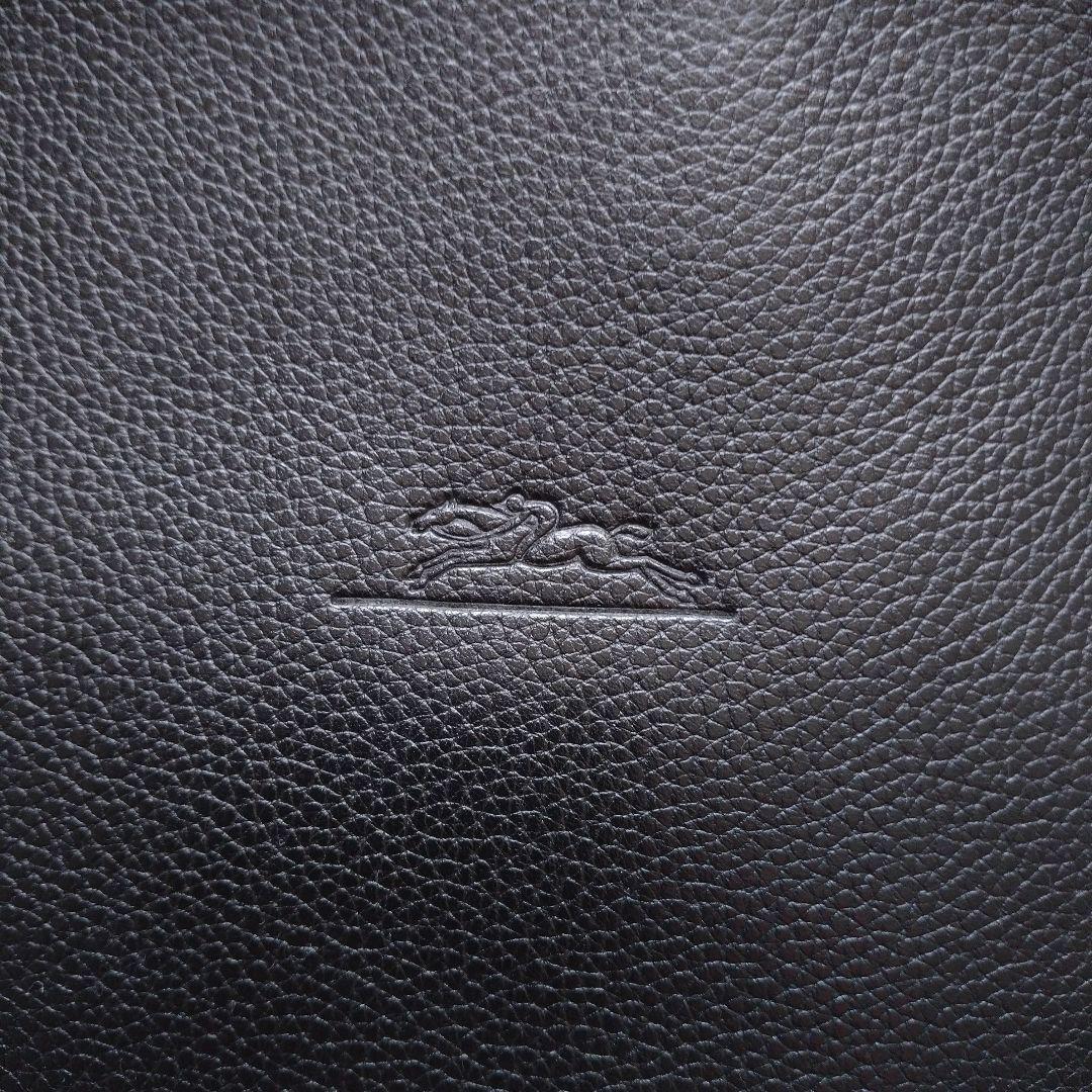 ロンシャン 本革 ショルダーバッグ ブラック