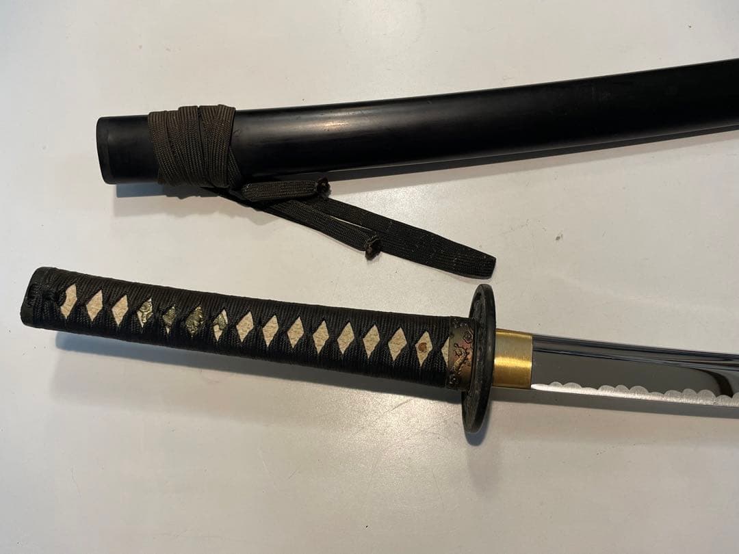 日本刀　模造刀　天然桜の太刀台