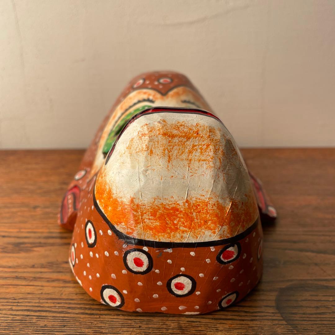 ご確認用　木製　木彫り　猿　マスク　お面南米　メキシコ　壁掛け　カラフル　手描き