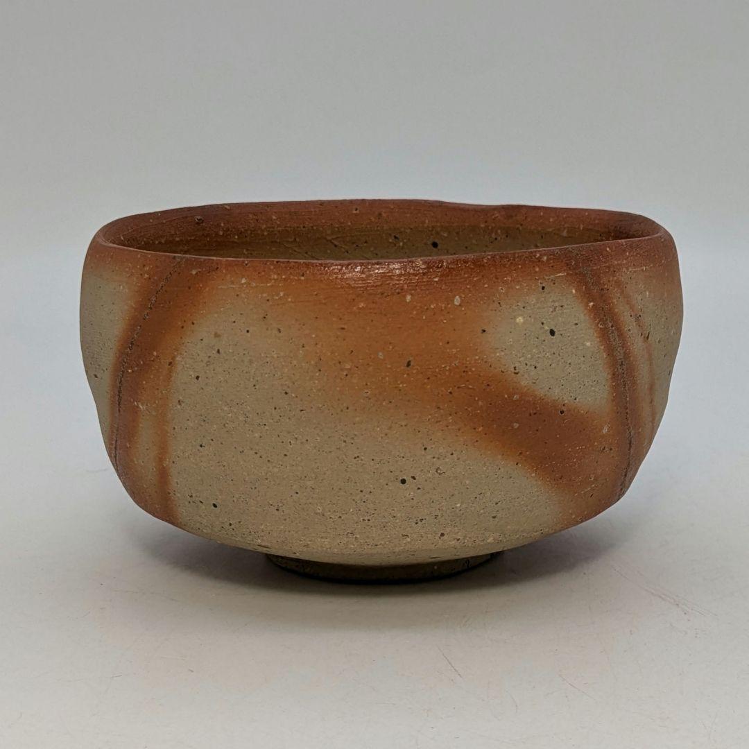 初代森陶岳 備前焼 緋襷茶盌 合箱合布 折松葉印 抹茶碗 抹茶茶碗 茶道具 茶器