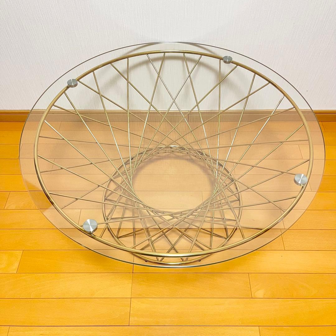 美品 Francfranc フランフラン マーリアコーヒーテーブル ゴールド