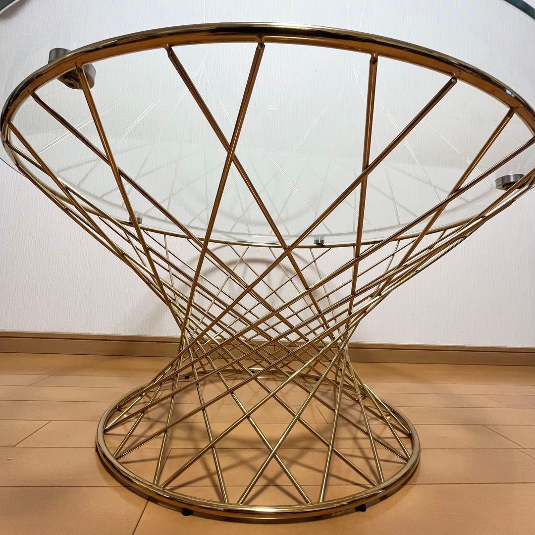 美品 Francfranc フランフラン マーリアコーヒーテーブル ゴールド