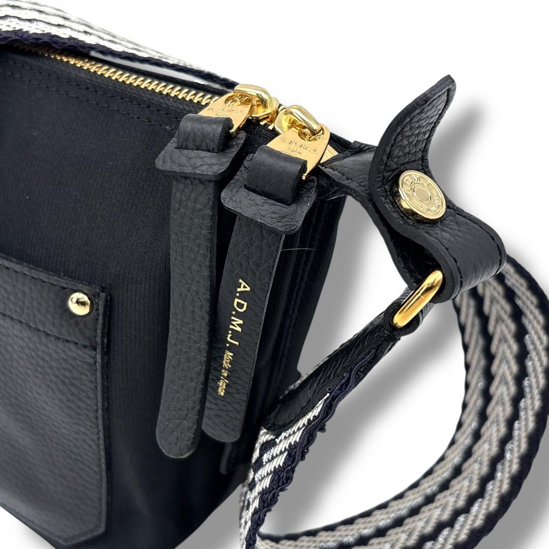 【希少】A.D.M.J. ナイロン マーキスアクセント クロスボディバッグ 黒