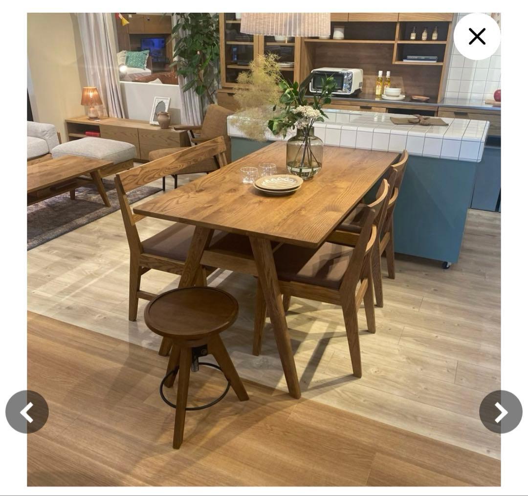 unico VIZ(ヴィズ)　スツール サイドテーブル ブラウン 高さ調整可能