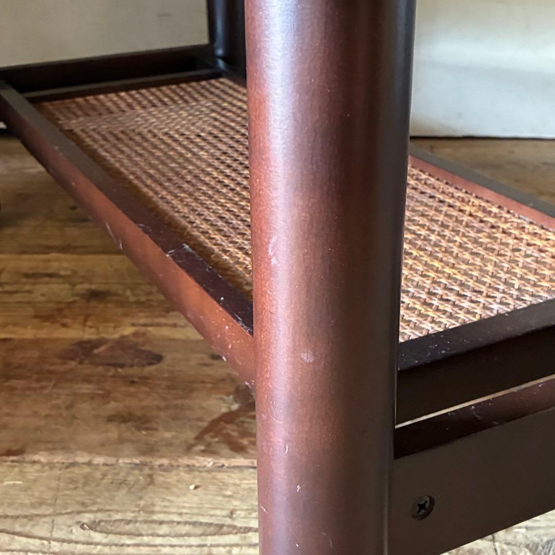 オールドカリモク ヴィンテージ センターテーブル マーブル ラタン レトロ