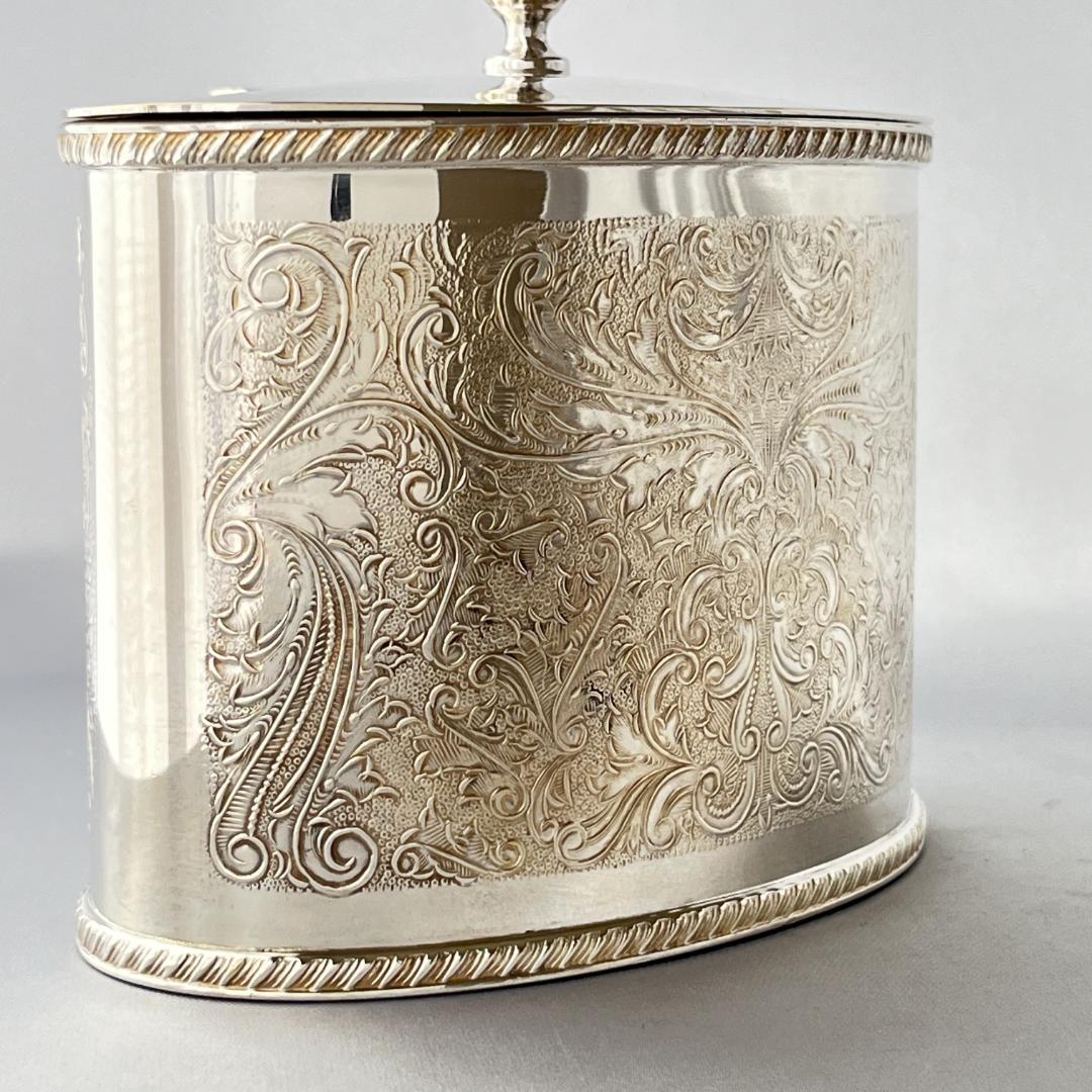 【英国】チェイシングの素晴らしいティーキャディー【シルバープレート】