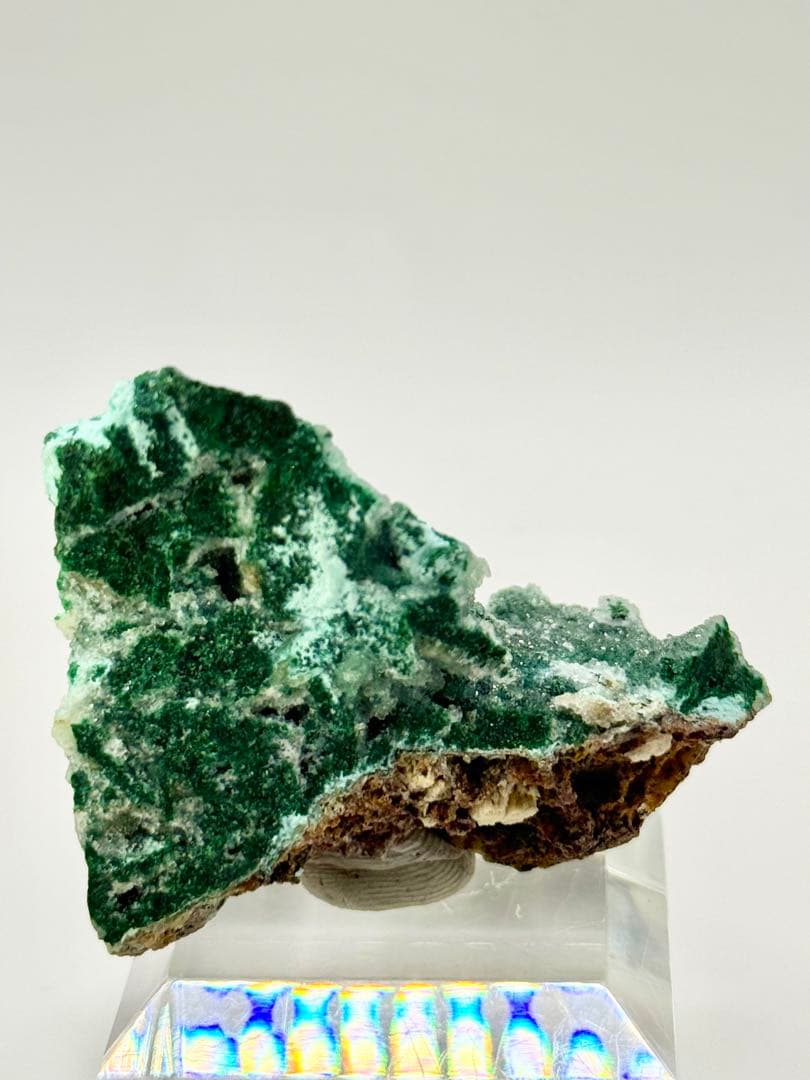 マラカイトクォーツ　ドゥルージー　原石　鉱物標本　天然石　水晶　孔雀石