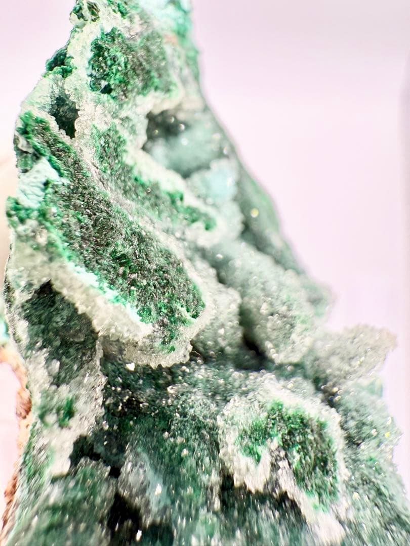 マラカイトクォーツ　ドゥルージー　原石　鉱物標本　天然石　水晶　孔雀石