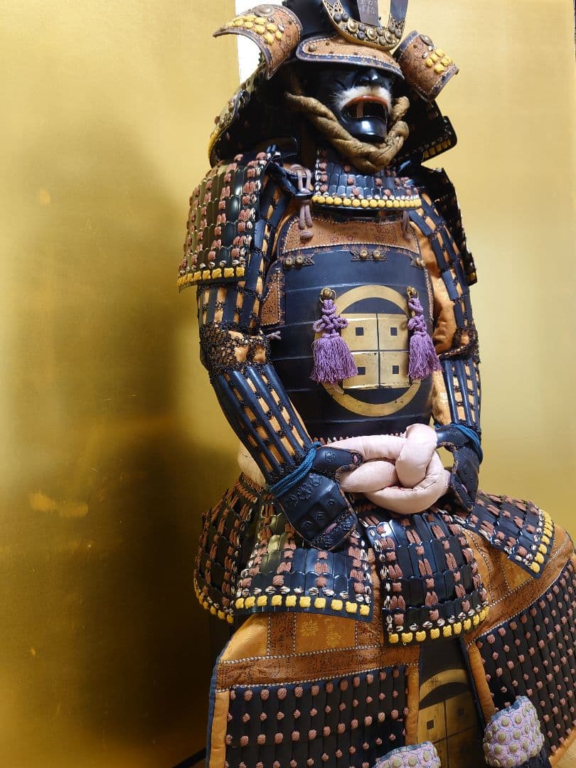 ★★送料無料☆丸武産業製☆光忍☆橙糸威伊予素懸二枚胴具足☆等身大☆鎧兜・甲冑★★