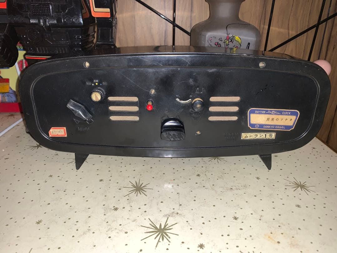 昭和レトロ　動作品　リズム時計　ゼンマイ式　ミッドセンチュリー　ロカビリー