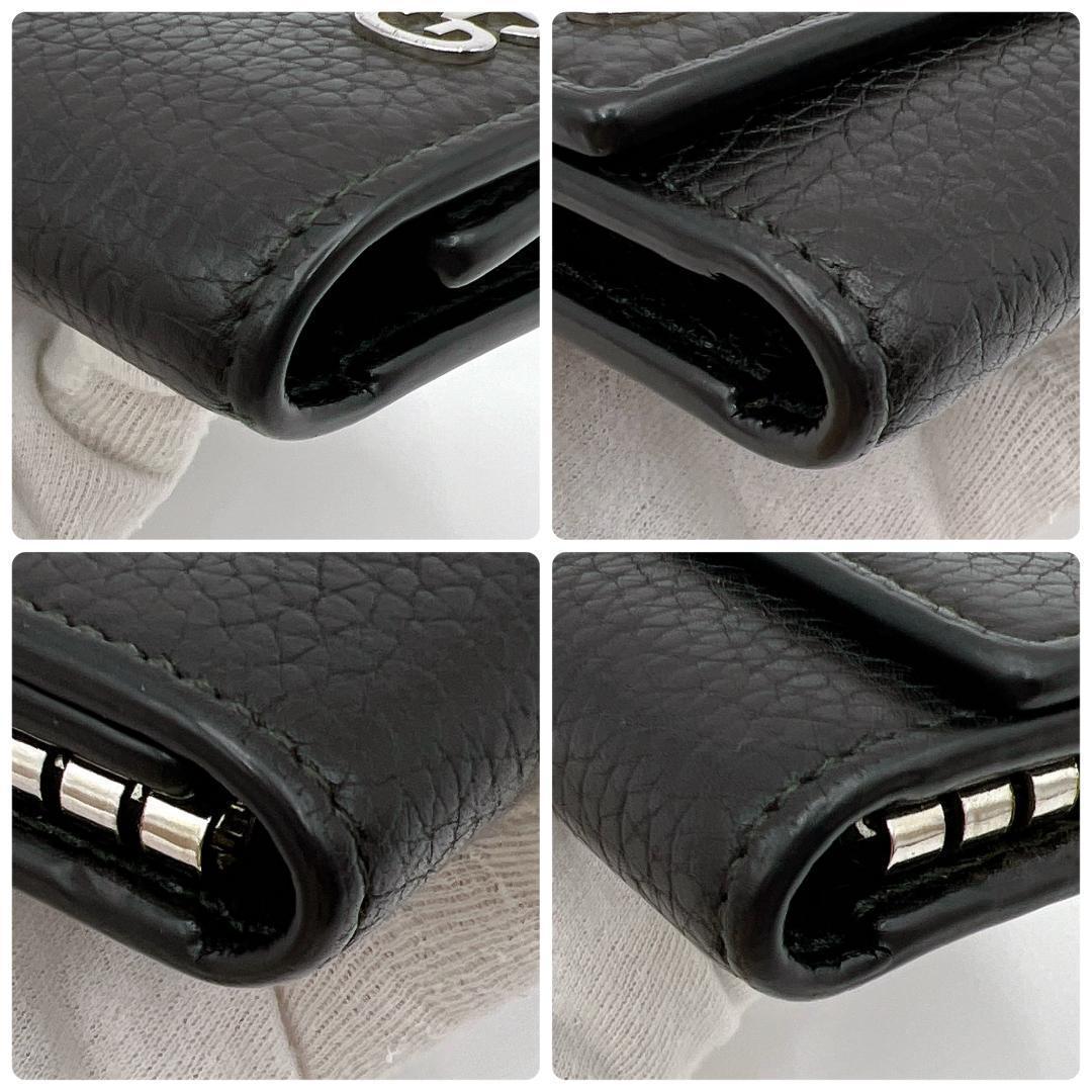 グッチ GUCCI 6連 キーケース ブラック レザー GGメタル 473924