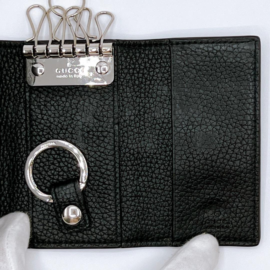 グッチ GUCCI 6連 キーケース ブラック レザー GGメタル 473924