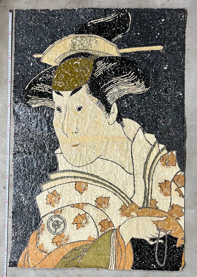 【浮世絵貼り絵アート】東洲斎写楽オマージュ/四代目岩井半四郎の乳人重の井/