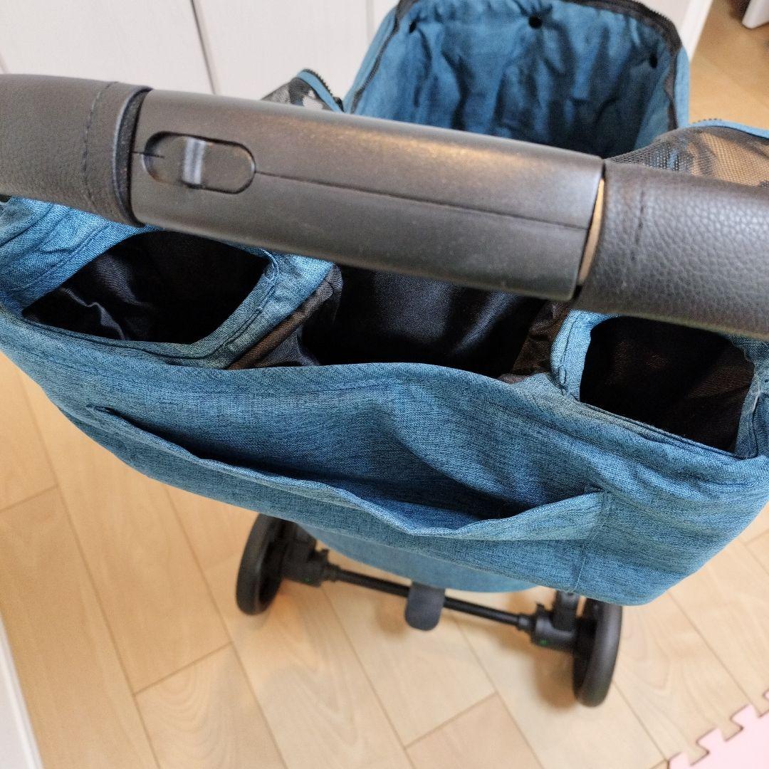 デニムブルー ペットカート メッシュカバー付き　Coconte