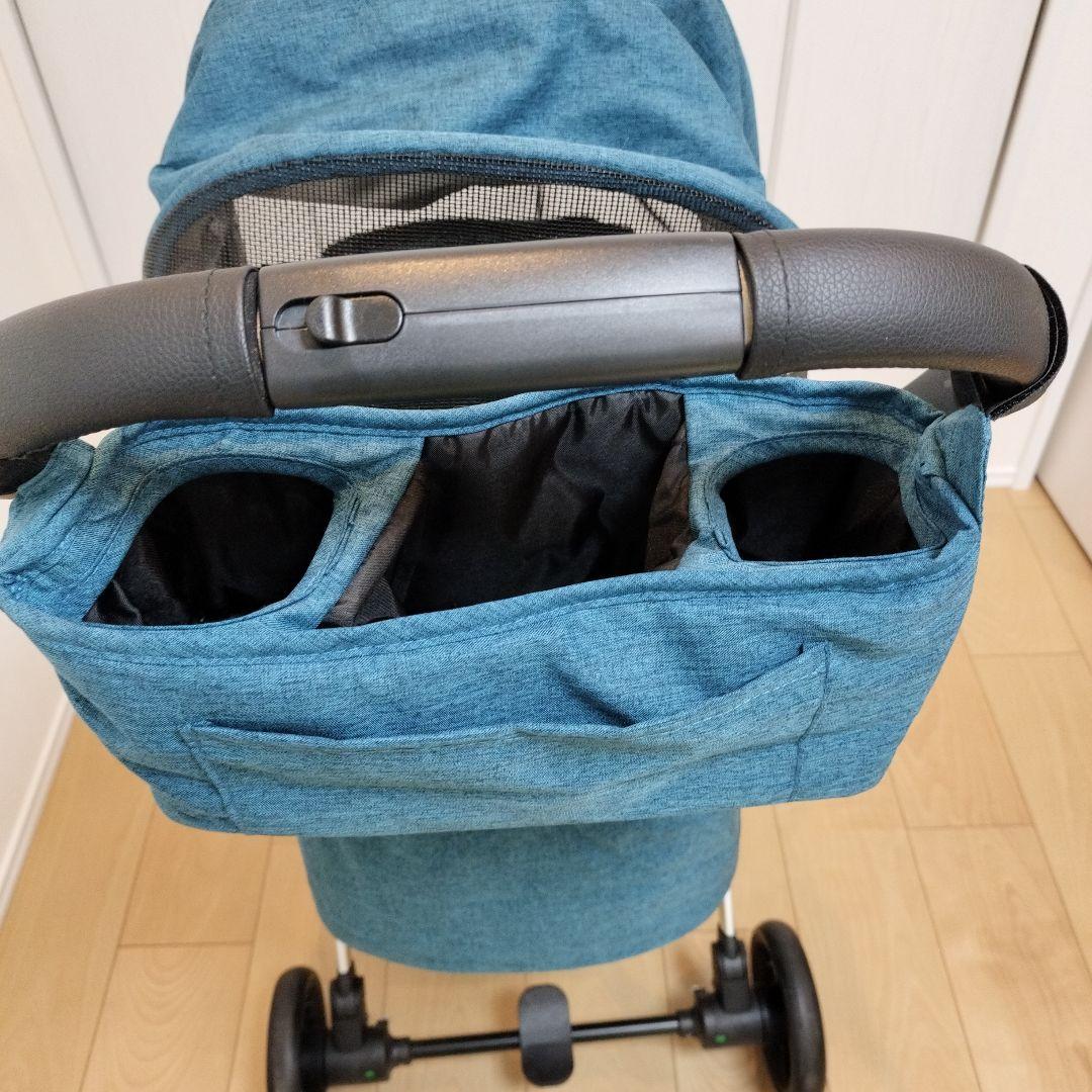 デニムブルー ペットカート メッシュカバー付き　Coconte