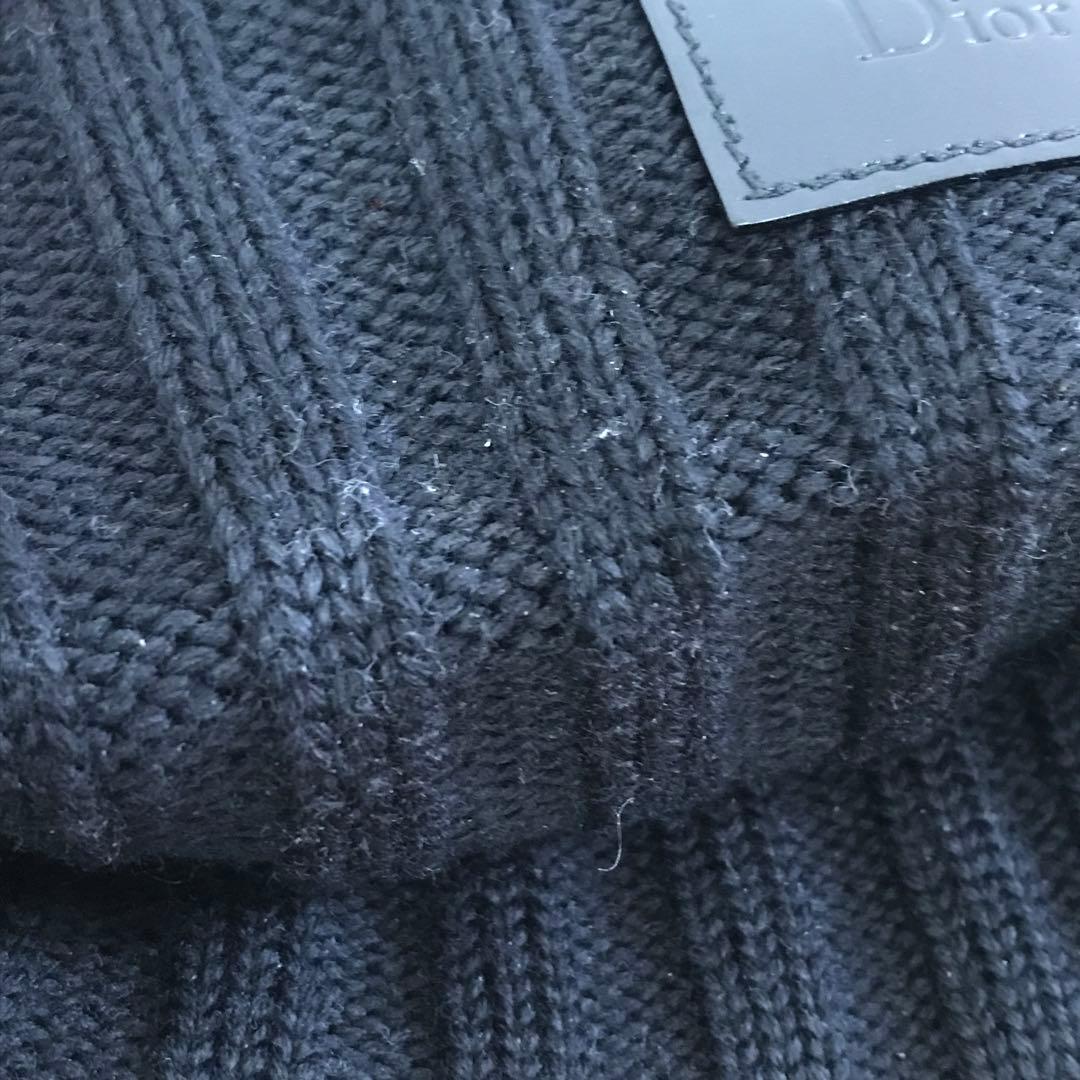 ディオール ニット帽 ディオールロゴ ブラック ウール100％ H1011