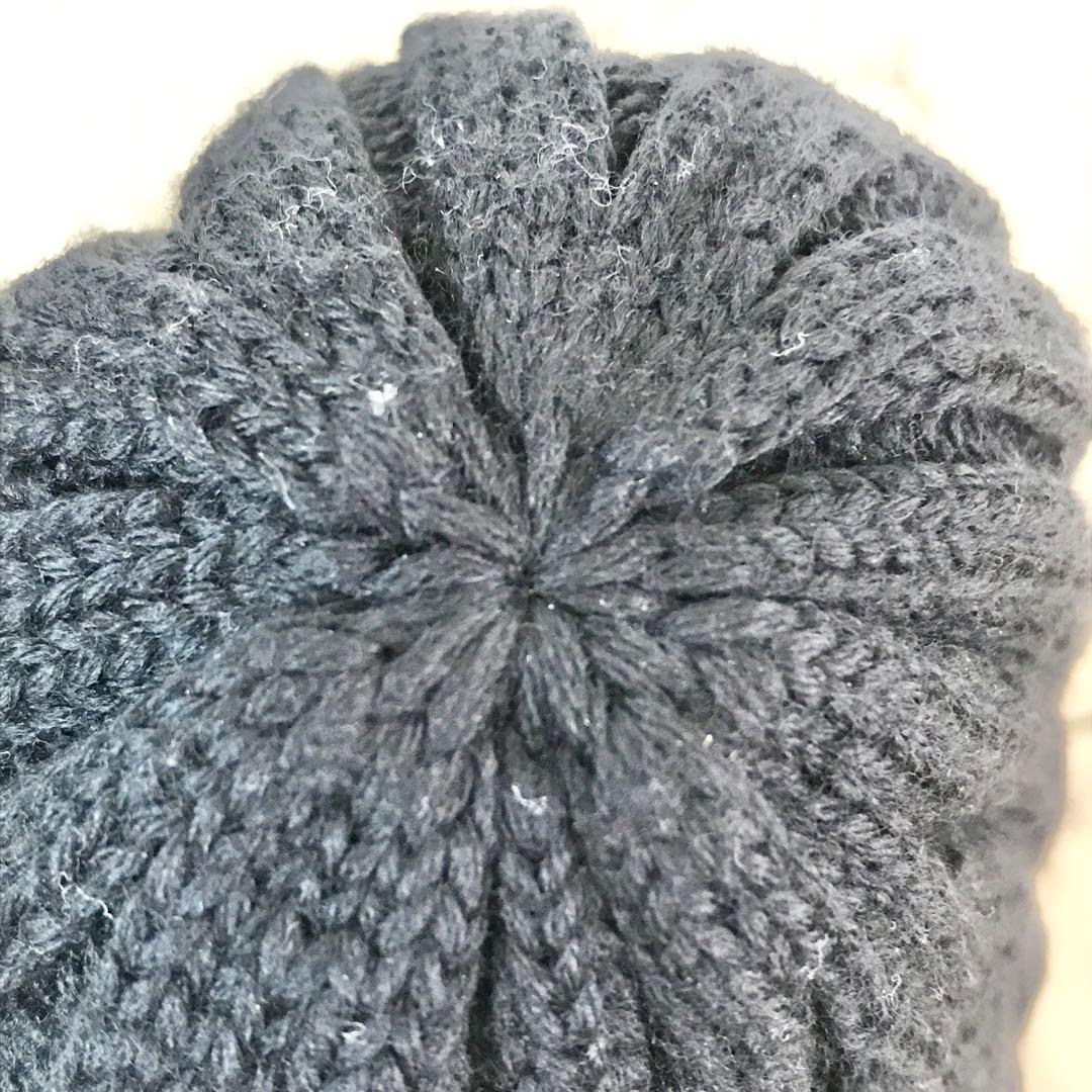 ディオール ニット帽 ディオールロゴ ブラック ウール100％ H1011