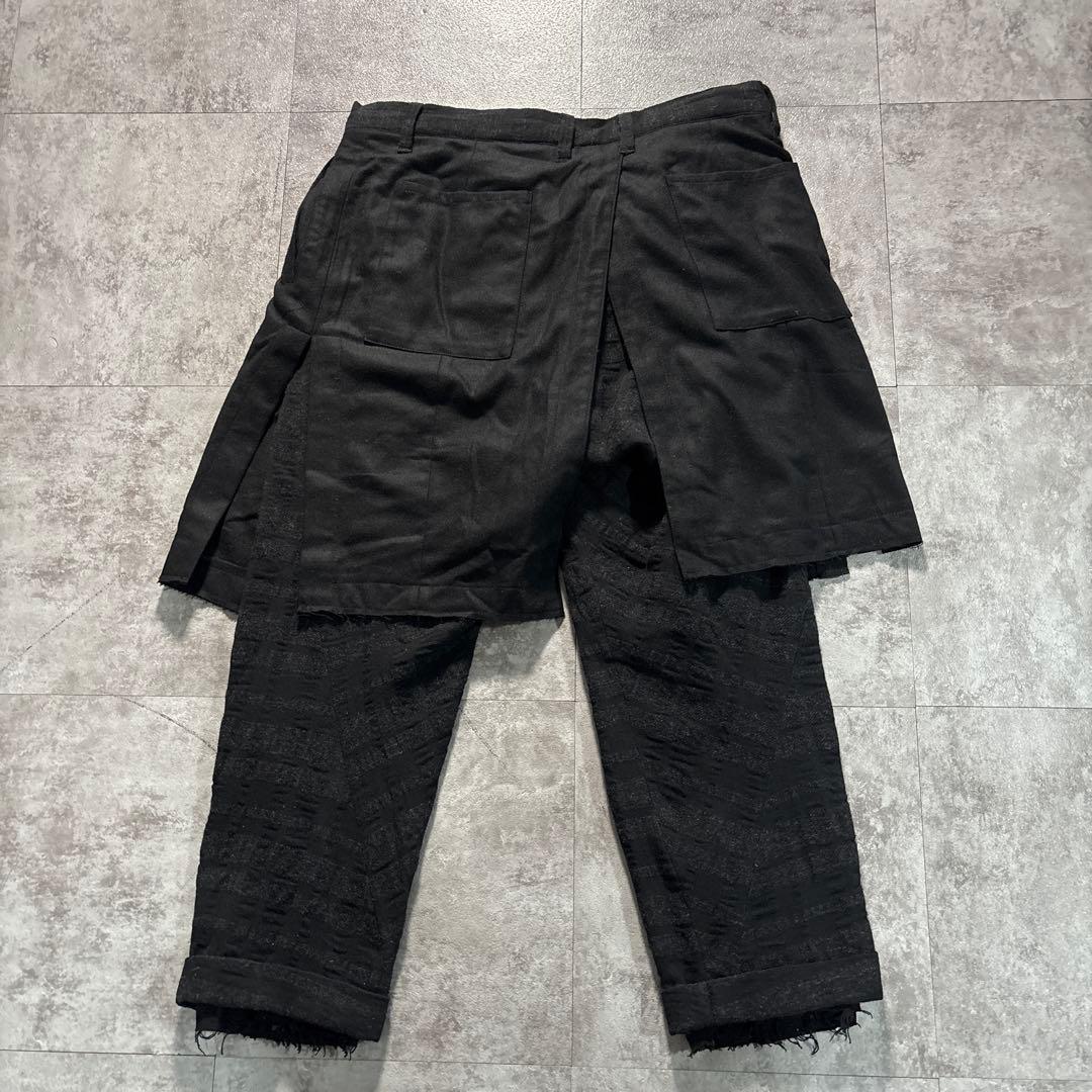 d.hygen ディーハイゲン　ウールレイヤードクロップドパンツ　アルチザン　黒