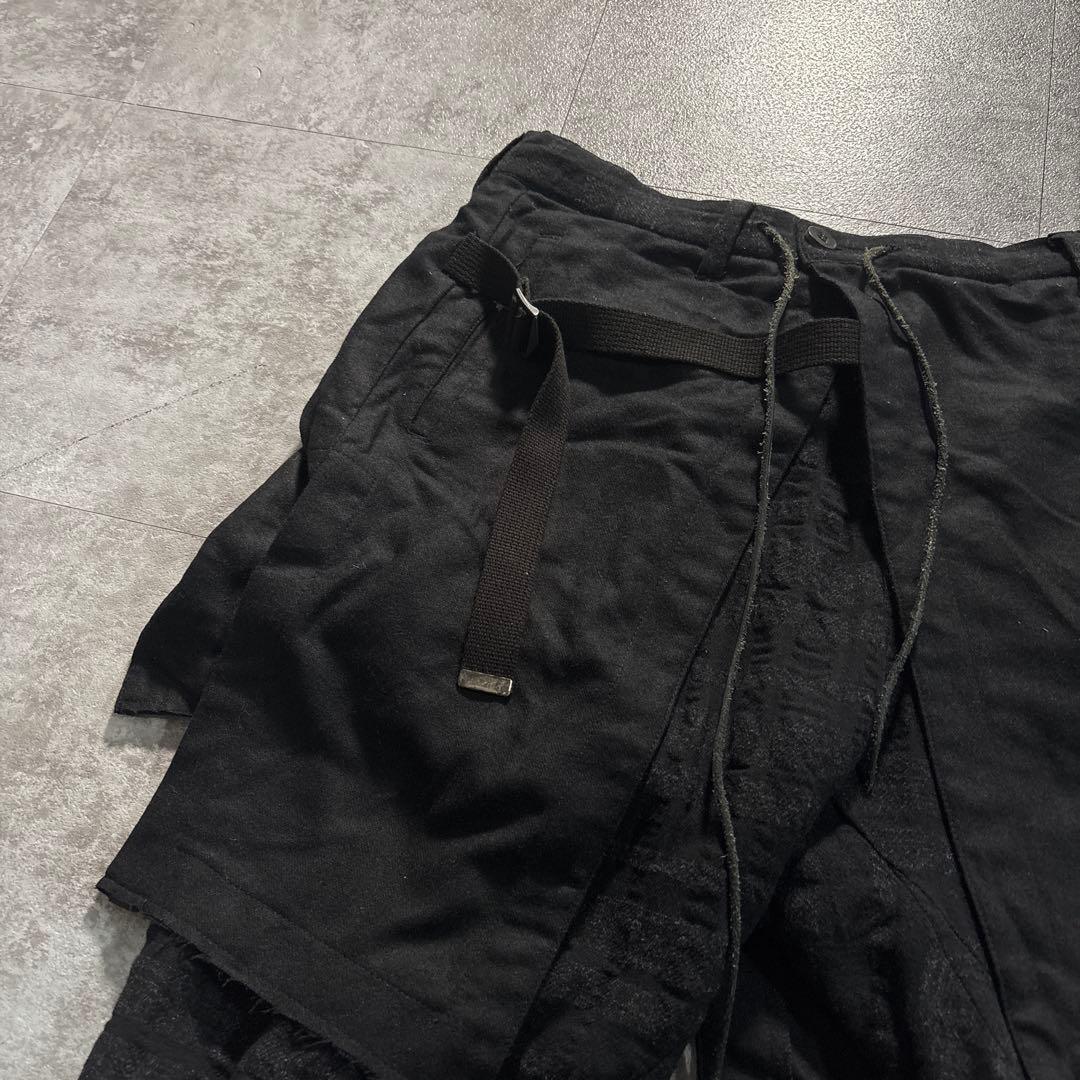 d.hygen ディーハイゲン　ウールレイヤードクロップドパンツ　アルチザン　黒