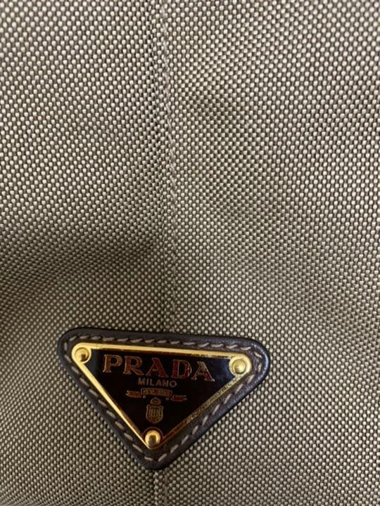 最終値下げ美品♪プラダ/2way/ハンドバッグ/ショルダー/ブラウン/キャンバス