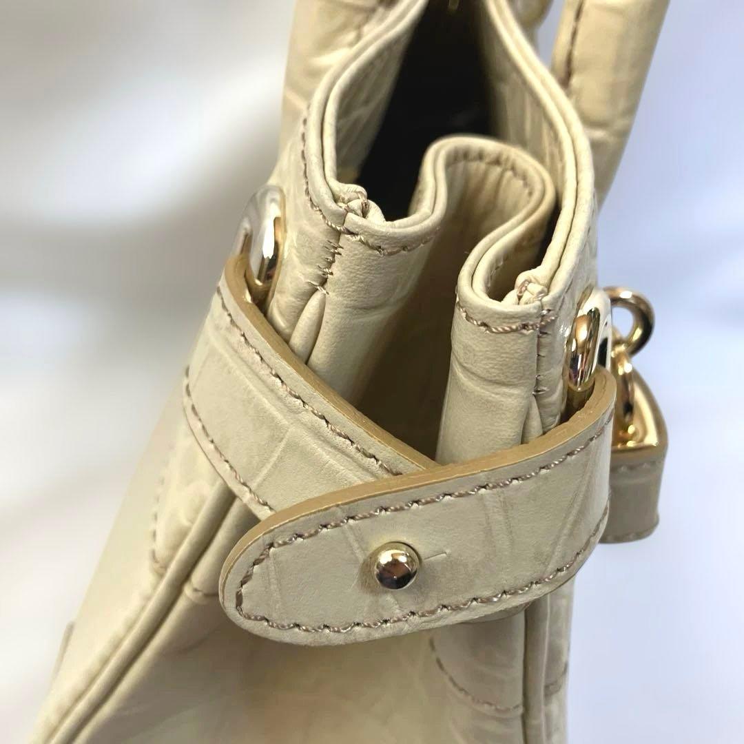 【美品】濱野HAMANO クロコクラッシーアーバントートミニ ハンドバッグ