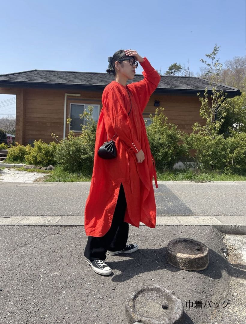 cain en padam ブラック　巾着バッグ