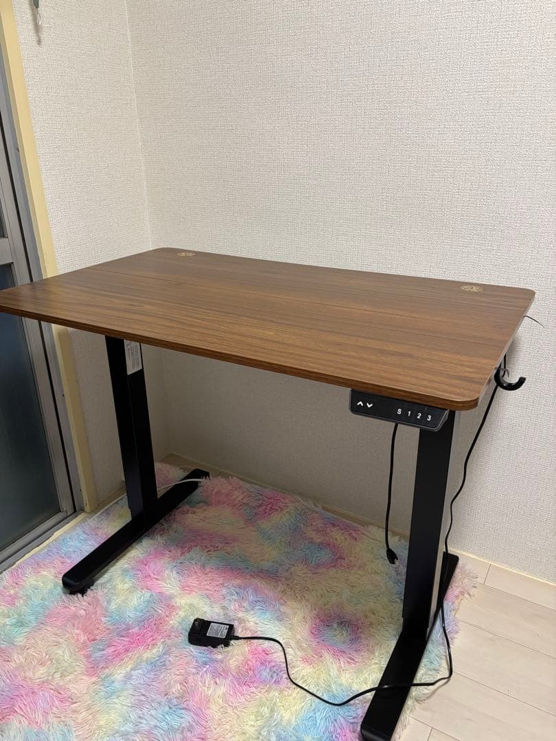 電動昇降デスク ブラウン 中型