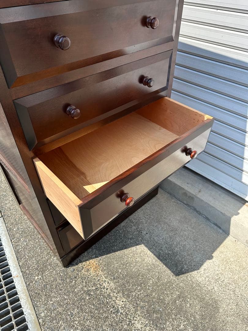 松本民芸家具　チェスト　特注サイズ　細身　D型整理タンス　箪笥　小引出