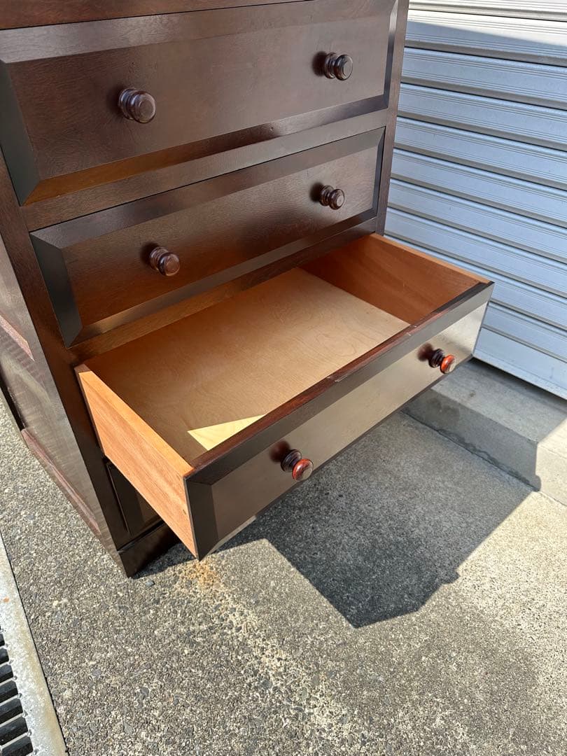 松本民芸家具　チェスト　特注サイズ　細身　D型整理タンス　箪笥　小引出