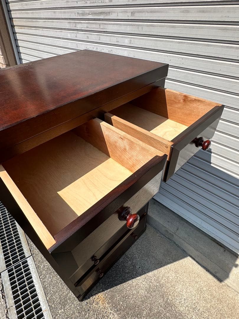 松本民芸家具　チェスト　特注サイズ　細身　D型整理タンス　箪笥　小引出