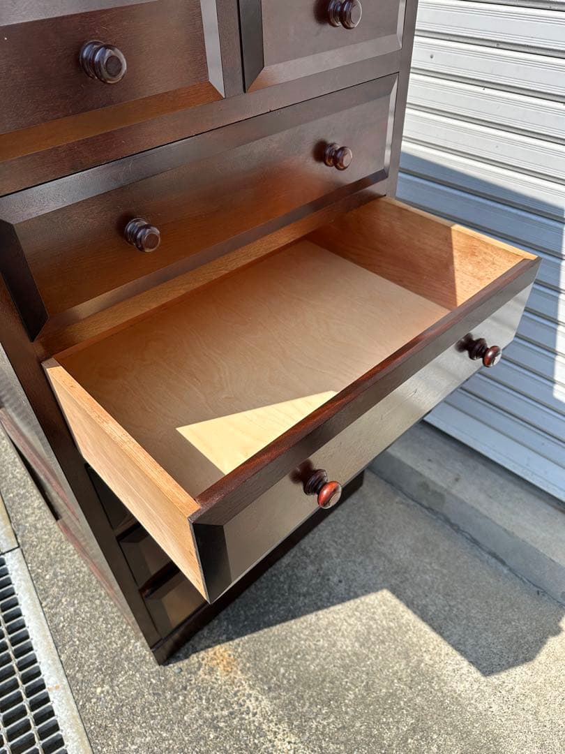 松本民芸家具　チェスト　特注サイズ　細身　D型整理タンス　箪笥　小引出